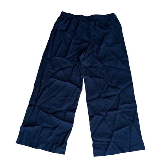 madewell petite pull-on wide-leg pants in softdrape black np411 women p small - Picture 4 of 8